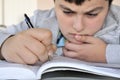 Young boy studying Royalty Free Stock Photo