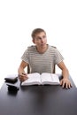 Young boy studying Royalty Free Stock Photo