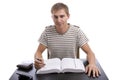 Young boy studying Royalty Free Stock Photo