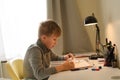 Young Boy Studying at home Royalty Free Stock Photo