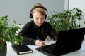 Young boy studying at home Royalty Free Stock Photo