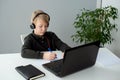 Young boy studying at home Royalty Free Stock Photo