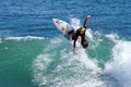 Young Boy Surfing a Wave in California Royalty Free Stock Photo