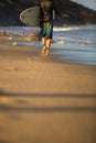 Young boy surfing the wave Royalty Free Stock Photo