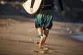 Young boy surfing the wave Royalty Free Stock Photo