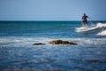 Young boy surfing the wave Royalty Free Stock Photo