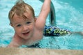 Young boy swimming