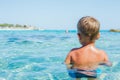 Young boy swimming in sea Royalty Free Stock Photo
