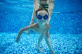 Young boy swimming underwater Royalty Free Stock Photo