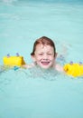 Young boy swimming