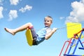 Young boy on swing Royalty Free Stock Photo