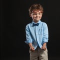 Young Boy Todder Bow Tie Red Glasses Royalty Free Stock Photo