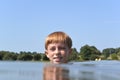Young boy treading water Royalty Free Stock Photo