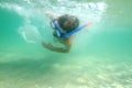 Young boy underwater in sea