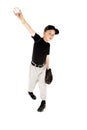 Young boy in uniform pitching a baseball right handed Royalty Free Stock Photo