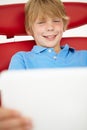 Young boy using laptop Royalty Free Stock Photo