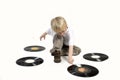 Young boy with vinyl Royalty Free Stock Photo