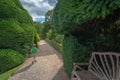 Young boy visiting the garden, Powis Castle, Wales