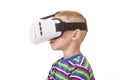 Young boy with VR goggles