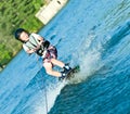 Young Boy on Wakeboard Royalty Free Stock Photo