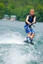 Young Boy on Wakeboard Royalty Free Stock Photo