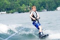 Young Boy on Wakeboard Royalty Free Stock Photo