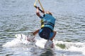 Young boy wakeboarding Royalty Free Stock Photo