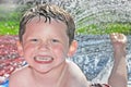 Young boy in water play Royalty Free Stock Photo