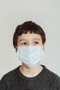 Young boy wearing fact mask during Covid-19 crisis Royalty Free Stock Photo