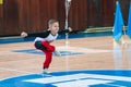 Young boys cheerleaders perform at the city cheerleading championship Royalty Free Stock Photo