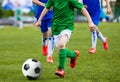 Young Boys Kids Children Playing Football Soccer Game