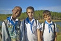 Young boys smiling and wearing school uniforms in Cuba