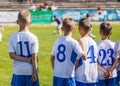 Young Boys Soccer Football Players. Youth Footballers on the Field