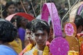 Young boys take part in procession of Thaipusam Festival