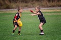 Boys under 7, AFL football game Royalty Free Stock Photo