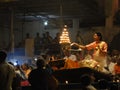 Young Brahmin priests conduct aarti