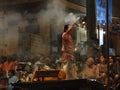 Young Brahmin priests conduct aarti