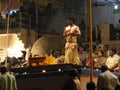 Young Brahmin priests conduct aarti