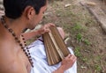 Young brahmin reads scripture