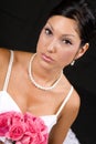 Young bride with bouquet Royalty Free Stock Photo