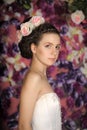 Young bride with flowers in her hair Royalty Free Stock Photo