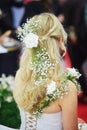 Young bride getting her hair done before wedding Royalty Free Stock Photo