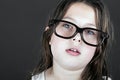 Young Brown Haired Geek with Glasses Royalty Free Stock Photo