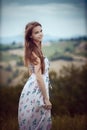 Young brown-haired girl Royalty Free Stock Photo