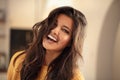 Young brunette woman with amazing smile Royalty Free Stock Photo