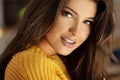 Young brunette woman with amazing smile Royalty Free Stock Photo