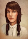 Young brunette woman portrait