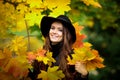 Young woman portrait in autumn color Royalty Free Stock Photo