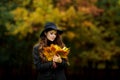 Young woman portrait in autumn color Royalty Free Stock Photo
