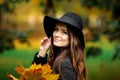 Young woman portrait in autumn color Royalty Free Stock Photo